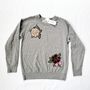 NWT Ultra Flirt Sequin Flowers Sweatshirt
